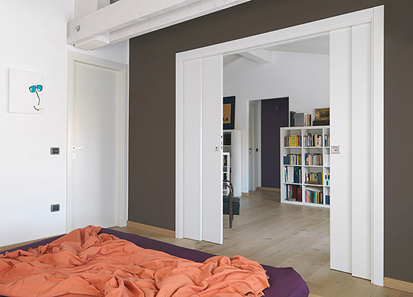 ECLISSE Circular Double Sliding pocket door system for double curved door  By Eclisse