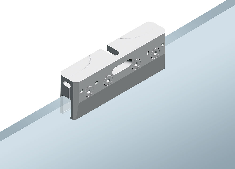 Clamps for sliding pocket glass doors