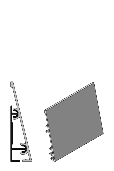 ECLISSE Delta - 50 mm high aluminium bars