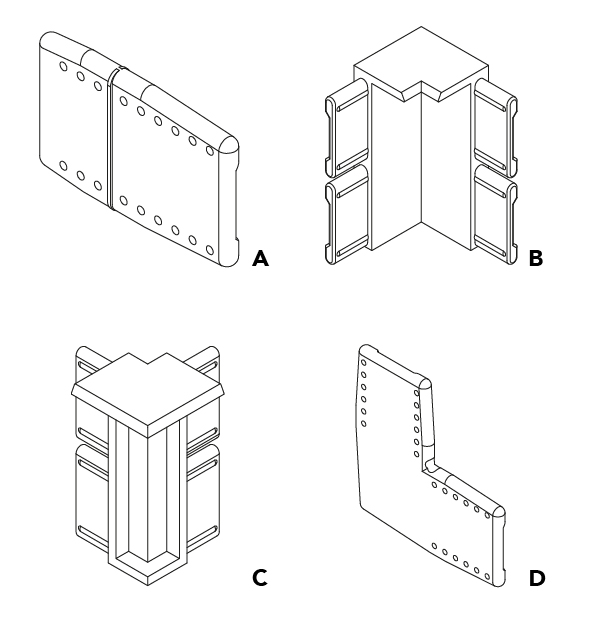 ECLISSE Syntesis joints for flush baseboard profile