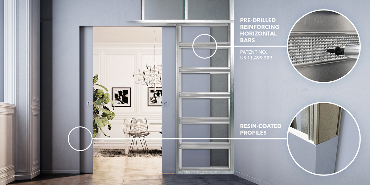 Resin coated profiles and pre-drilled reinforcing horizontal bars