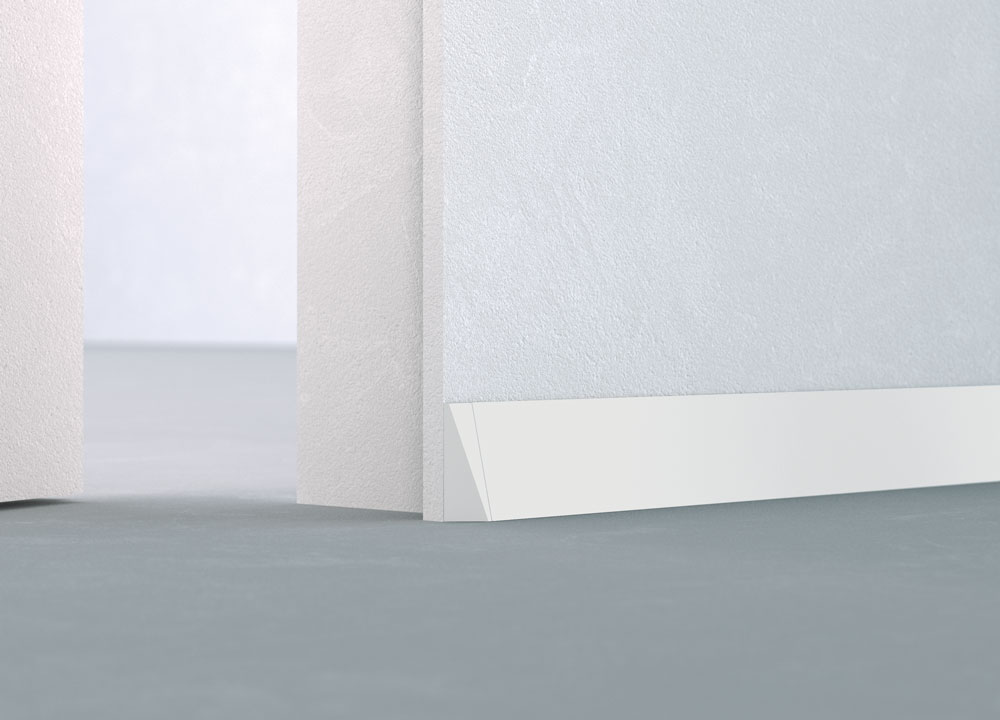 ECLISSE Delta - inclined baseboard - white finish
