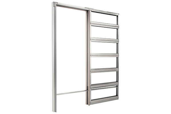 Syntesis pocket door frame without jambs and architraves - flush-to-the wall